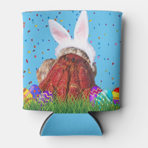 Cute Easter Bunny Hermit Crab Can Cooler
