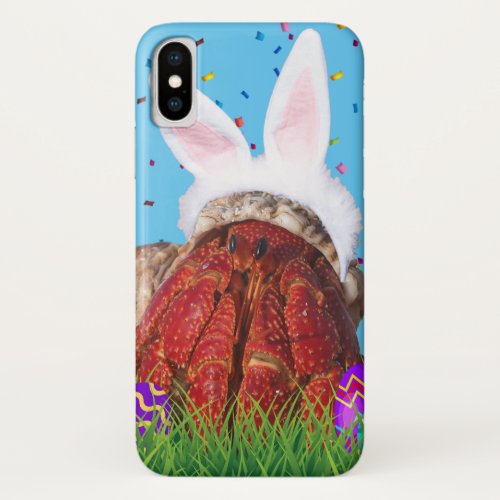 Cute Easter Bunny Hermit Crab iPhone X Case