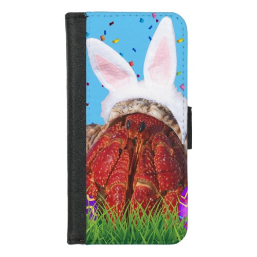 Cute Easter Bunny Hermit Crab iPhone 87 Wallet Case