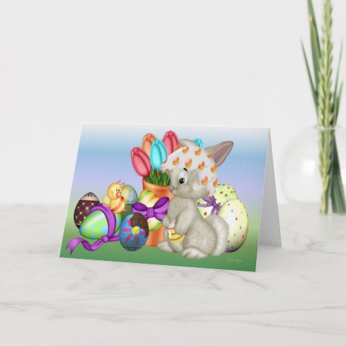 Cute Easter Bunny Holiday Card