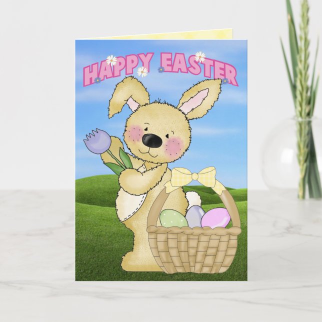 Cute Easter Bunny Holiday Card (Front)
