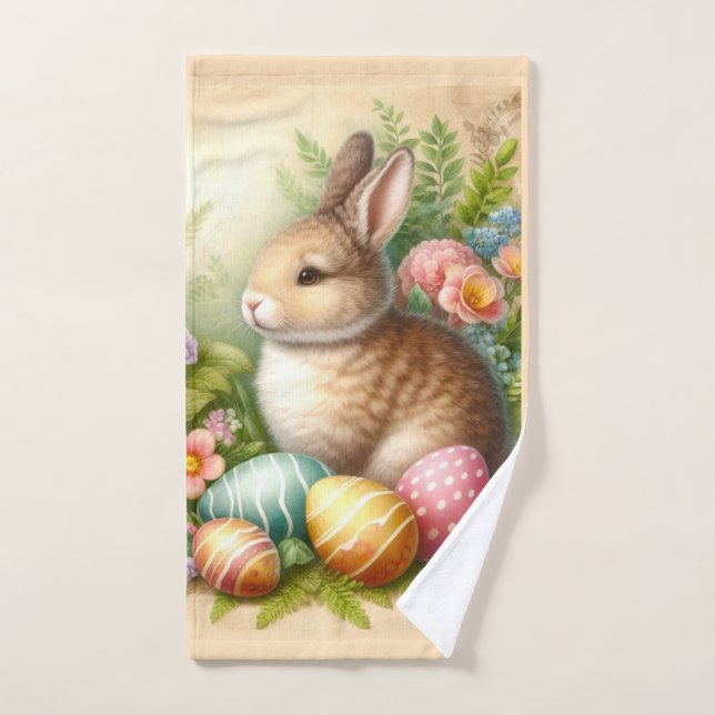 Cute Easter Bunny Holiday Hand Towel (Hand Towel)