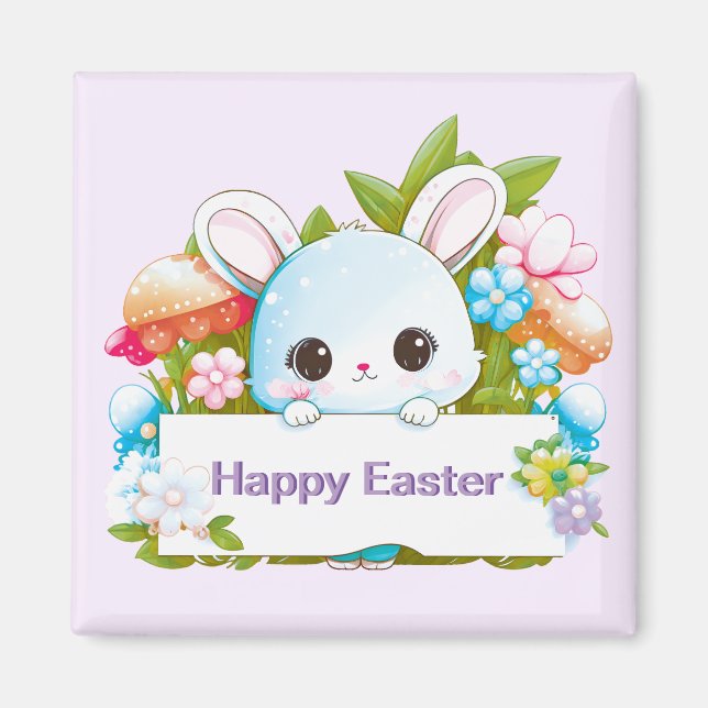 Cute Easter Bunny Holiday Magnet (Front)