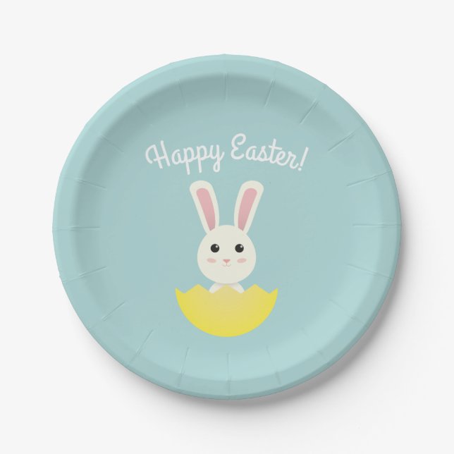 Cute Easter Bunny I Paper Plates (Front)