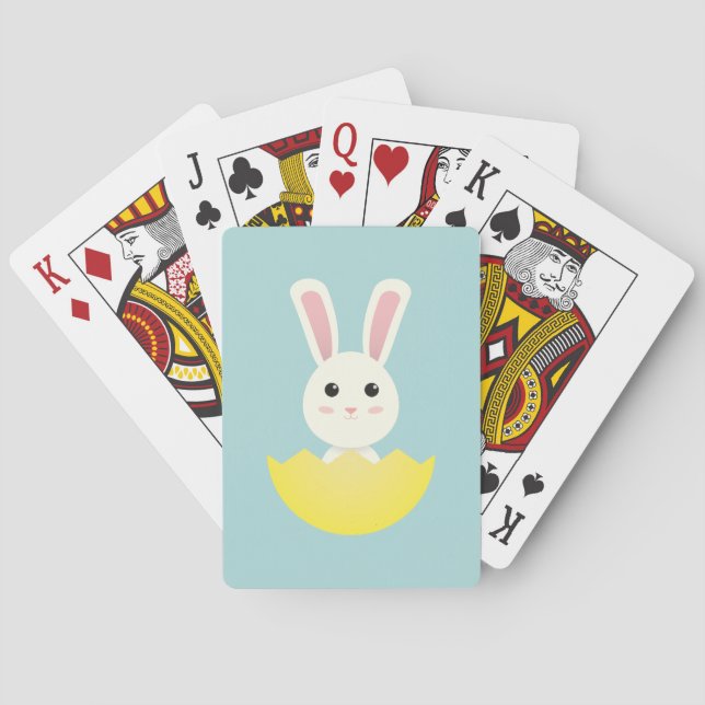 Cute Easter Bunny I Poker Cards (Back)