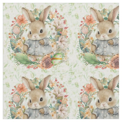 Cute Easter Bunny in a Jacket Fabric