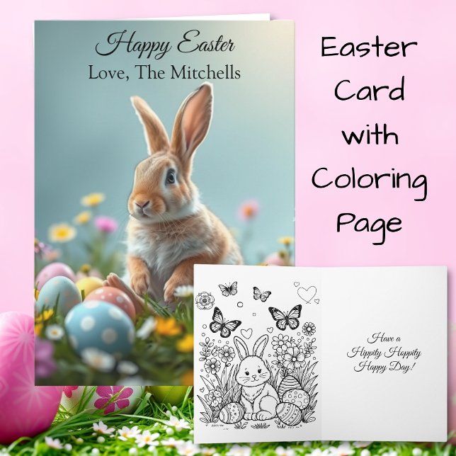 Cute Easter Bunny | Inside Coloring Page Card (Creator Uploaded)