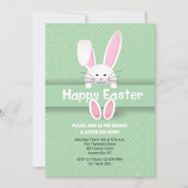 Cute Easter Bunny Invitation (Front)