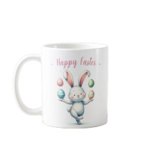 Cute Easter Bunny Juggling Eggs Personalized Kids