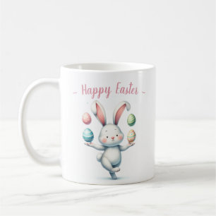 Cute Easter Bunny Juggling Eggs Personalized Kids  Coffee Mug
