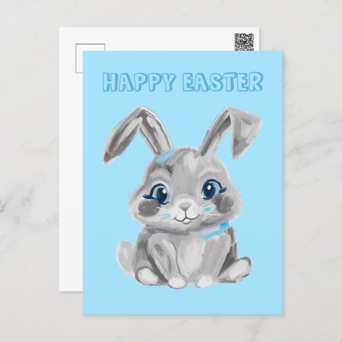 Cute Easter Bunny Kindergarten Teacher Blue Boys Postcard