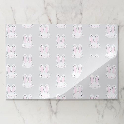 Cute Easter Bunny light grey party paper Placemats