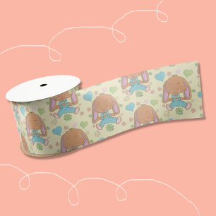 Cute Easter Bunny Light Yellow Ribbon