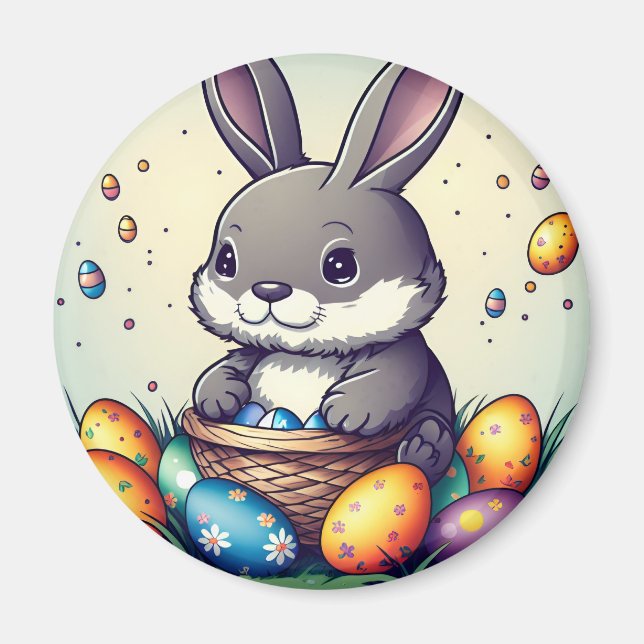Cute Easter Bunny Magnet (Front)