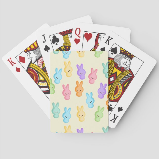 Cute Easter Bunny Marshmallow Treats Poker Cards (Back)