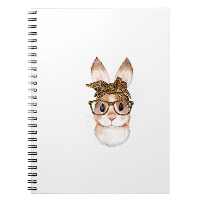 Cute Easter Bunny Mom Easter Leopard Year of The R Notebook (Front)
