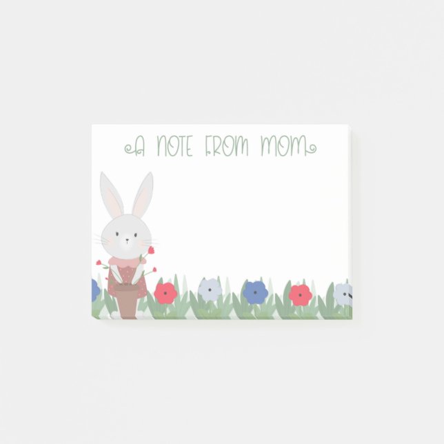 Cute Easter Bunny Mom Post-it Notes (Front)
