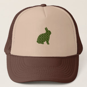Cute Easter bunny olive green with white spots Trucker Hat