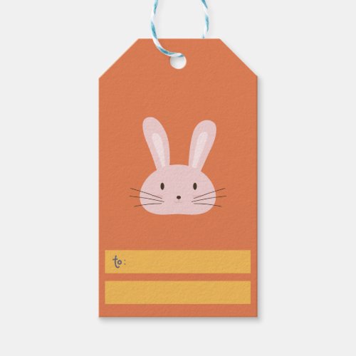Cute Easter Bunny Orange Gift Tags