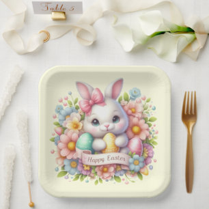 Cute Easter Bunny Paper Plates