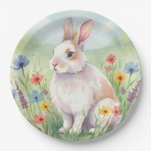 Cute Easter Bunny paper plates