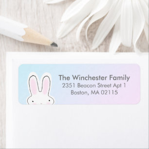 Cute Easter bunny pastel colors modern fun address Label