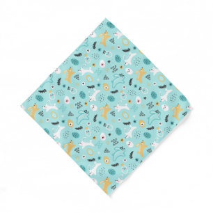 Cute Easter Bunny Pattern Kawaii Rabbits Eggs  Bandana