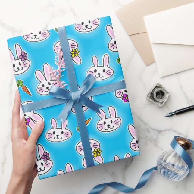 Cute Easter Bunny Pattern Wrapping Paper (Gifting)