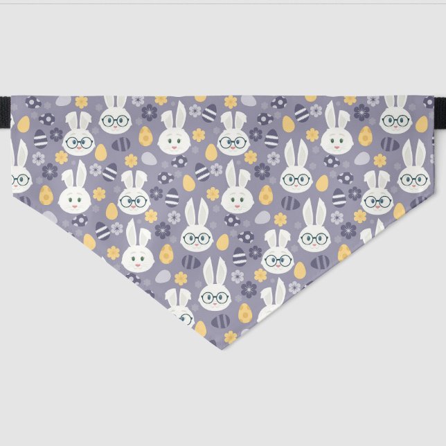 Cute Easter Bunny Pet Bandana Collar (Front)