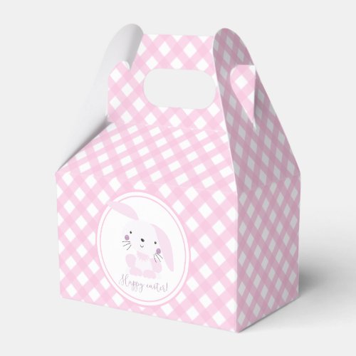 Cute Easter Bunny  Pink Gingham Easter  Favor Boxes