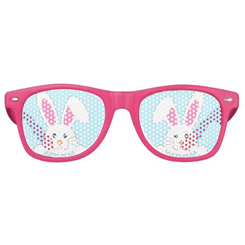 Cute Easter Bunny Pink Retro Sunglasses