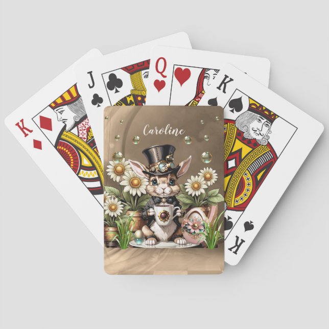 Cute easter bunny. poker cards (Back)