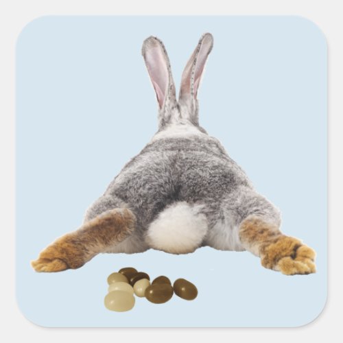 Cute Easter Bunny Poop Jelly Beans Square Sticker