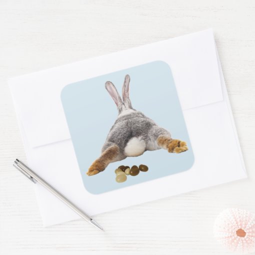 Cute Easter Bunny Poop Jelly Beans Square Sticker Zazzle