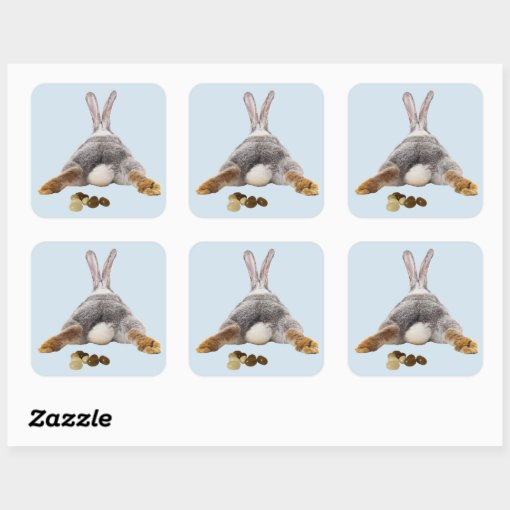 Cute Easter Bunny Poop Jelly Beans Square Sticker Zazzle