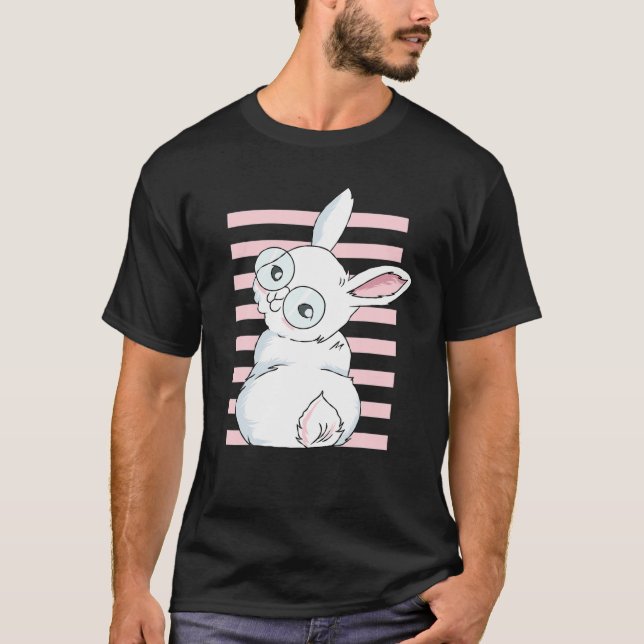 Cute Easter Bunny Rabbit Butt Easter Egg Hunt Gift T-Shirt (Front)