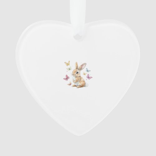 Cute Easter Bunny Rabbit Butterfly T-Shirt Ornament