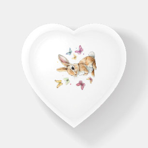 Cute Easter Bunny Rabbit Butterfly T-Shirt Paperweight