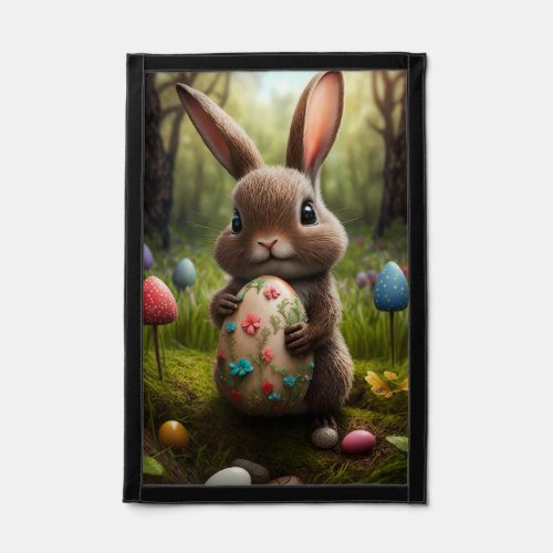 Cute Easter Bunny Rabbit Floral Egg Pennant