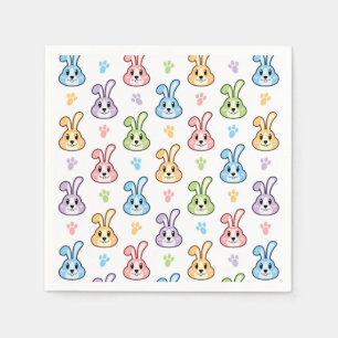 Cute Easter Bunny Rabbit Pattern   Holidays Napkins
