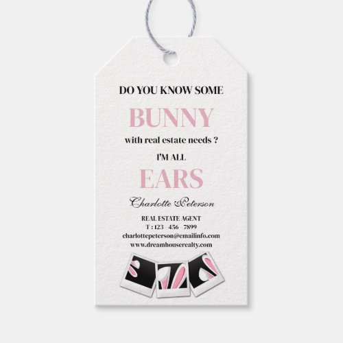 Cute Easter Bunny Real Estate Pop By  Gift Tags