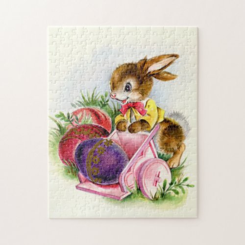 cute Easter bunny retro vintage jigsaw puzzle