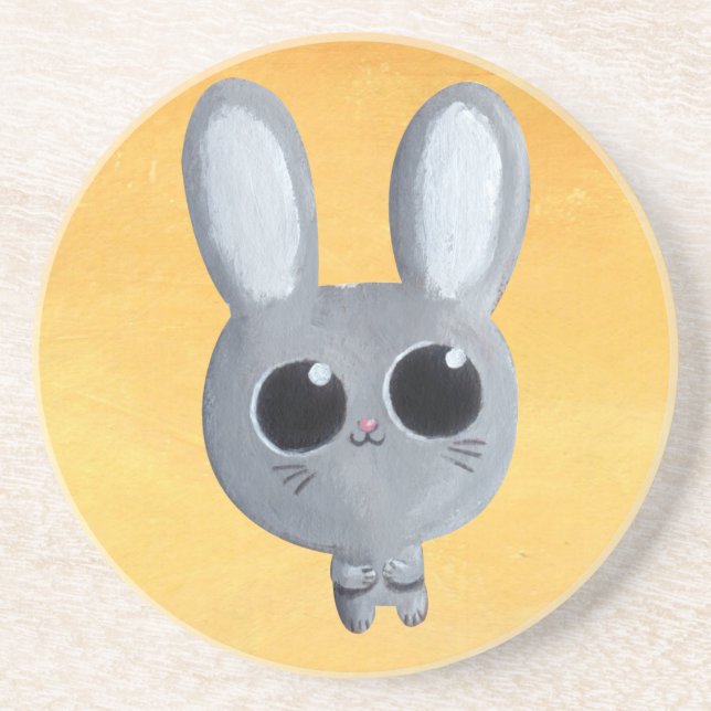 Cute Easter Bunny Sandstone Coaster (Front)