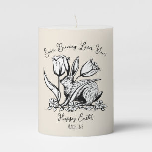 Cute Easter Bunny Some Bunny Loves You Pillar Candle