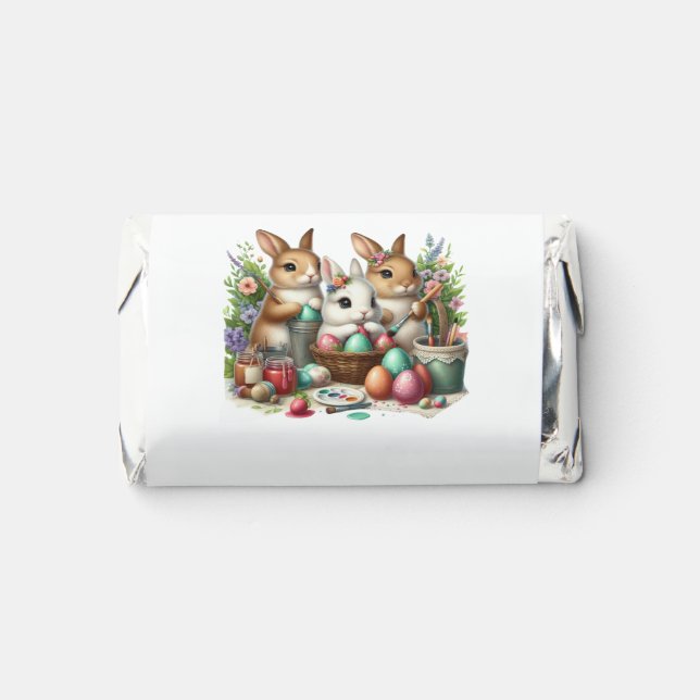 Cute, Easter Bunny/Spring paint party Hershey's Miniatures (Front)