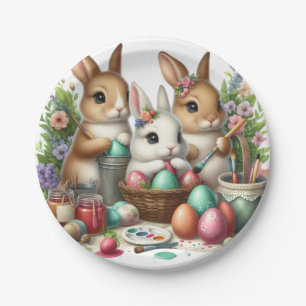 Cute, Easter Bunny/Spring paint party Paper Plates