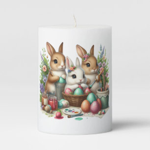 Cute, Easter Bunny/Spring paint party Pillar Candle