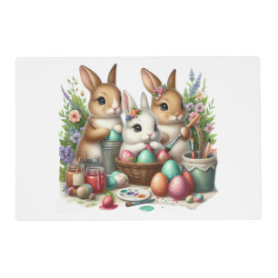 Cute, Easter Bunny/Spring paint party Placemat
