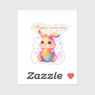 Cute Easter Bunny Sticker – Kawaii Pastel Bunny La