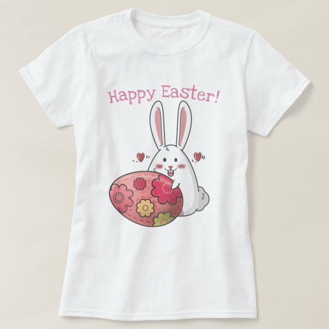 Cute Easter Bunny T-Shirt (Design Front)